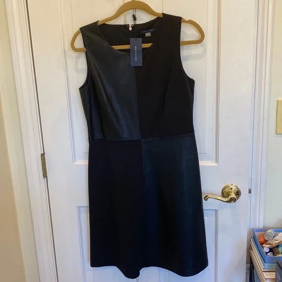 Tommy Hilfiger | Dresses | Faux Leather And Ponte Tommy Hilfiger Dress Nwt  | Poshmark